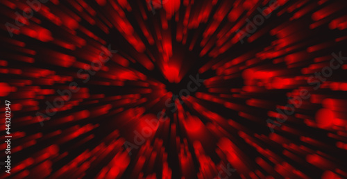 Red star burst blur background . 