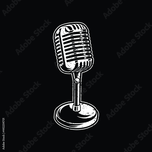 Microphone artwork illustration design logo