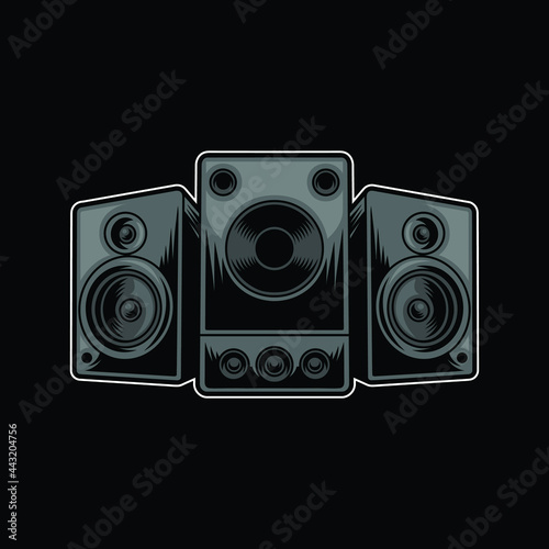 Speaker artwork illustration design logo