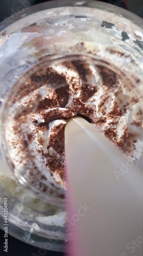 there are chocolate granules on top of my cream, so delicious drink in the good day at Cilegon Banten Indonesia  photo