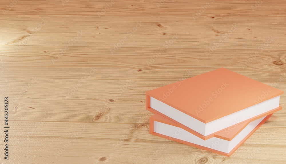 Fototapeta premium 3d background renderings, stacks of books for study and note taking, for web pages, school and library themes, presentations or product images and backgrounds