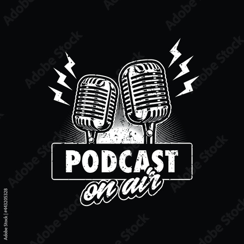 Podcast logo illustration design