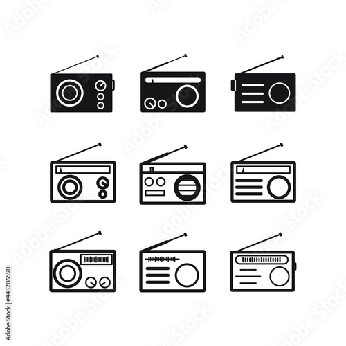Radio icon. Radio set symbol vector elements for infographic web.