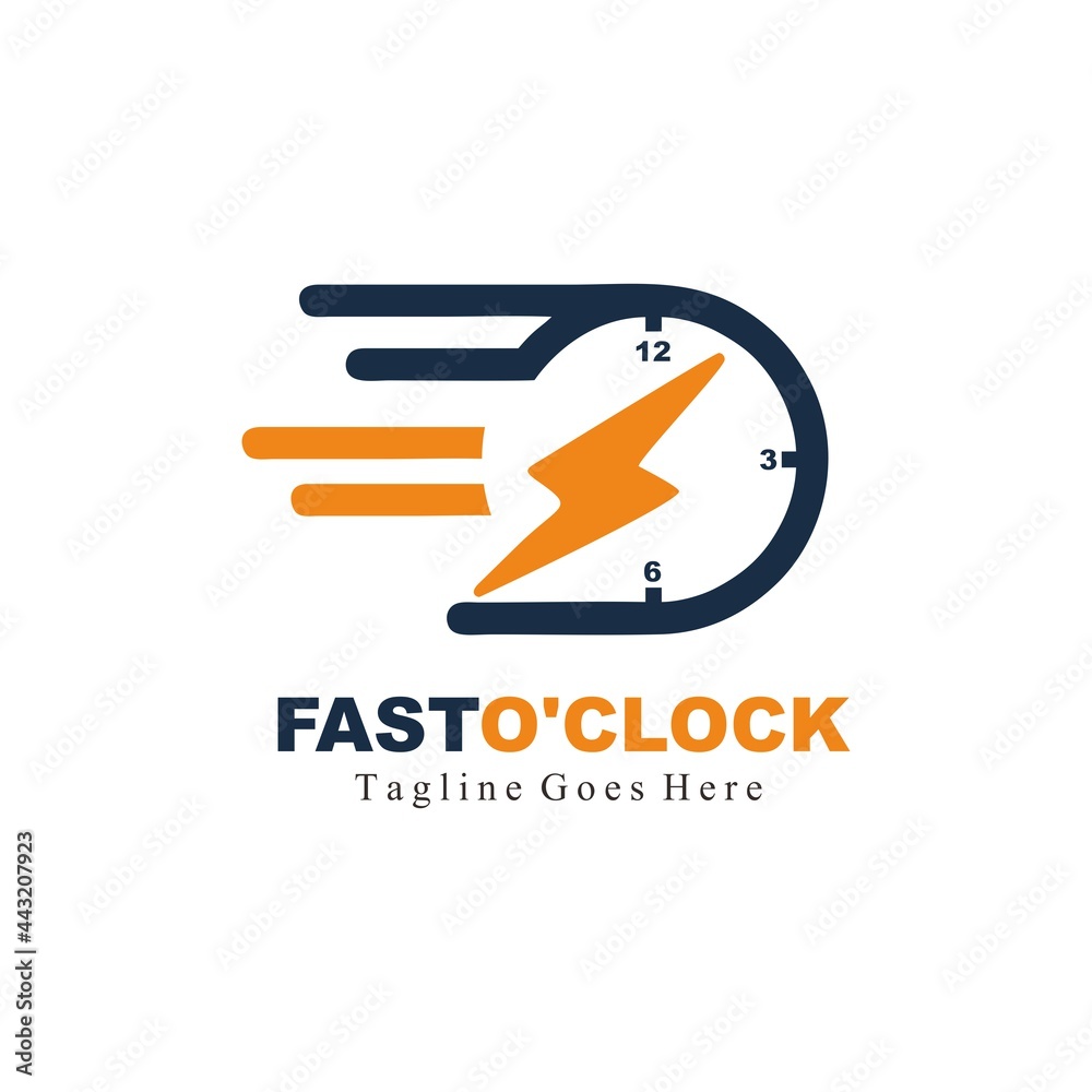 Fast Clock energy icon illustration design template on white backgrou Fast Clock energy icon illustration design template on white backgrou