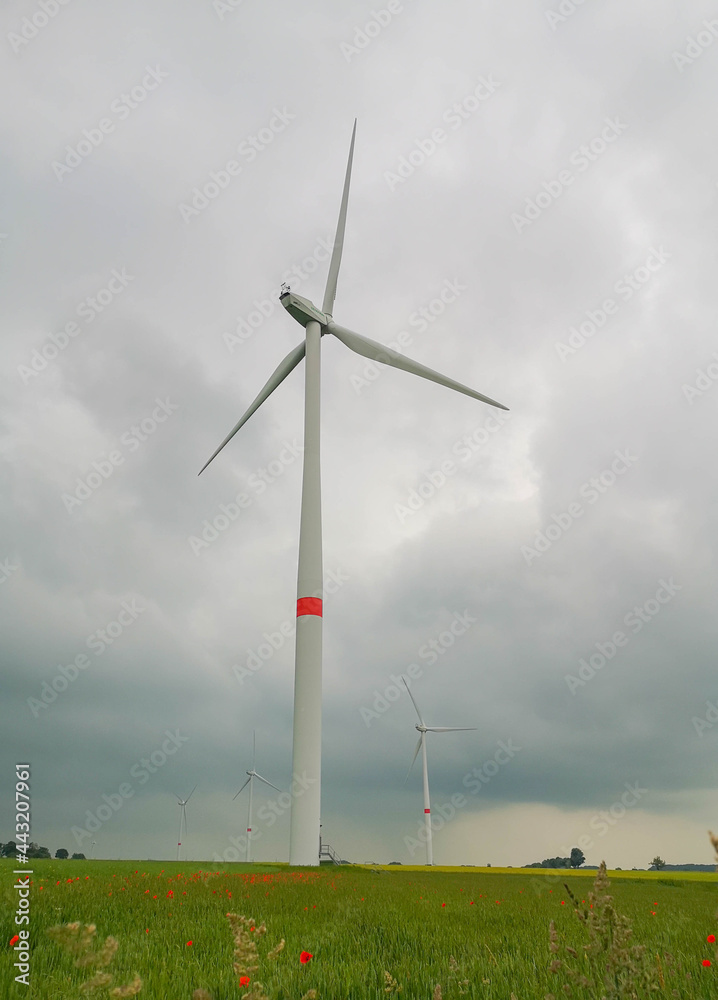 Fototapeta premium Wind Tribune Tower for Clean Energy in Hochsauerlandkreis Germany