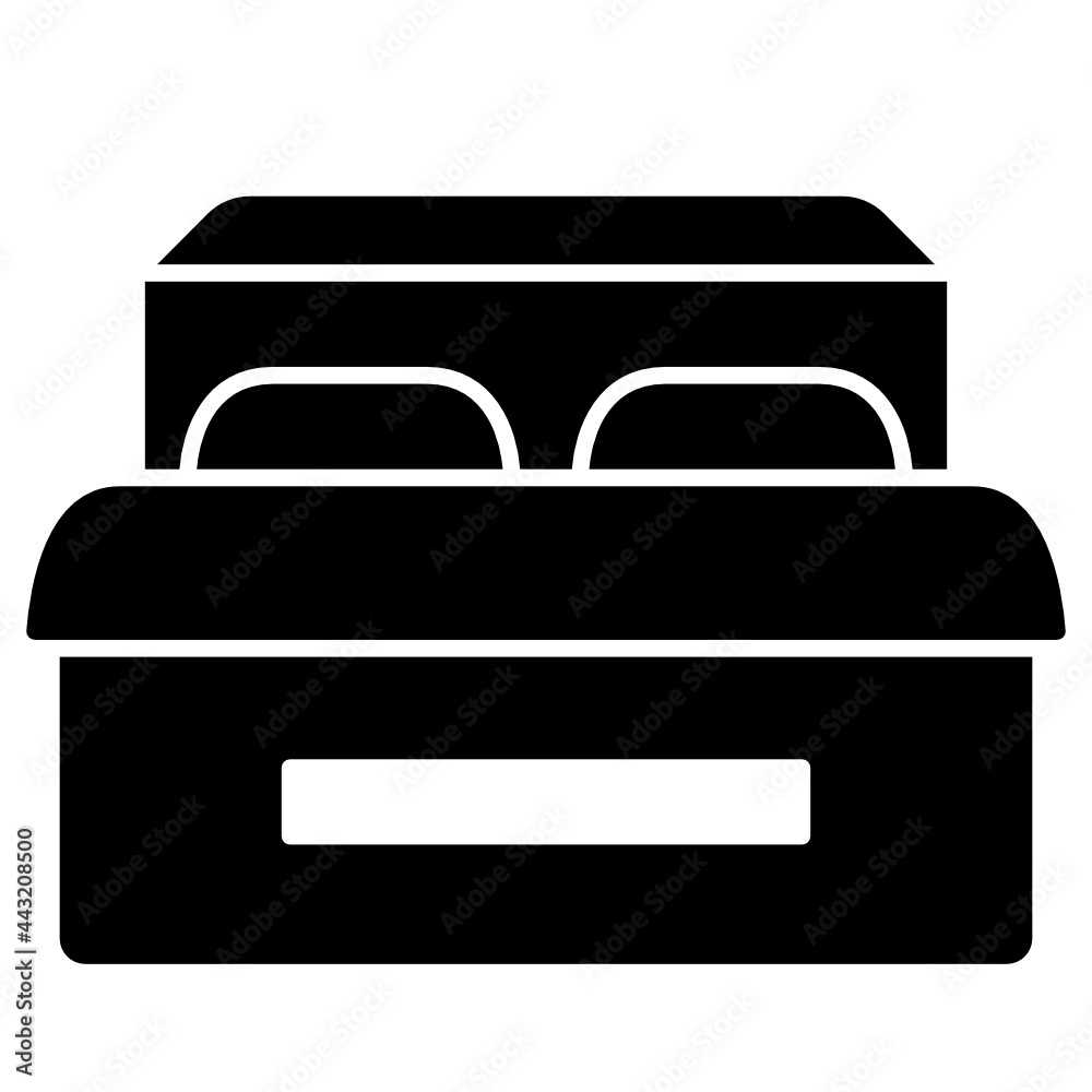 double bed solid icon double bed solid icon