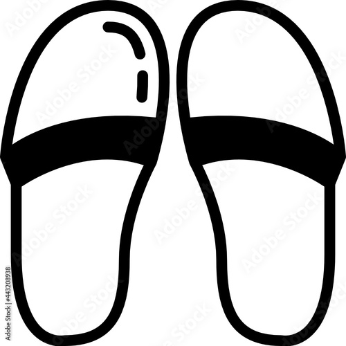 slippers solid line icon