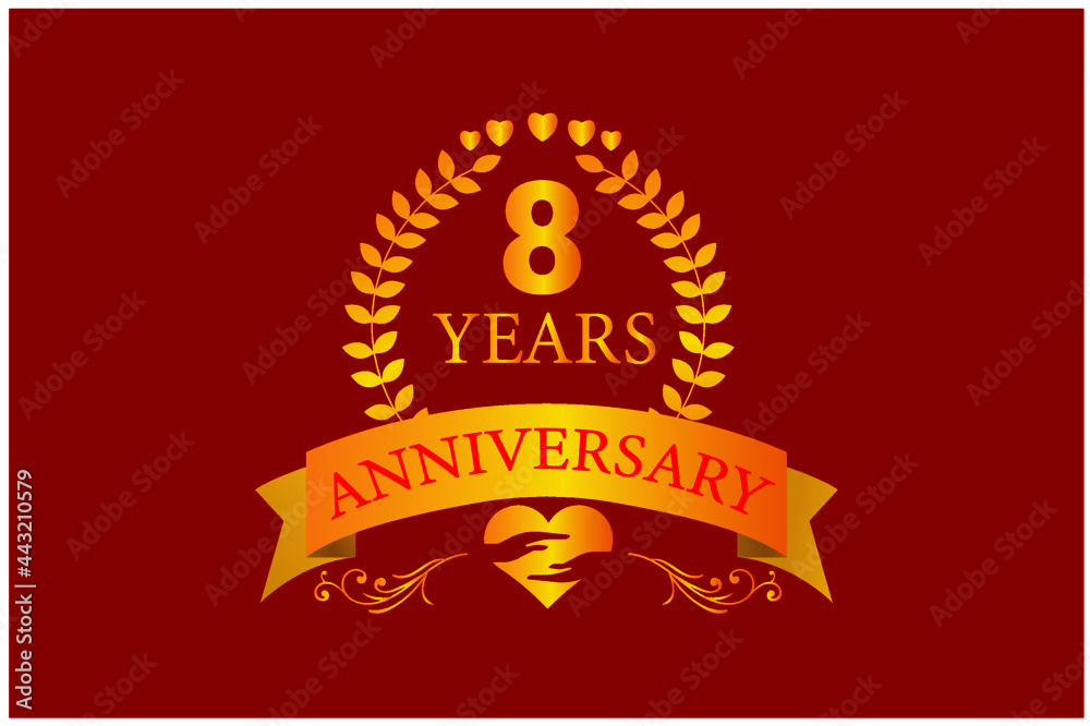8 years anniversary creative logo design