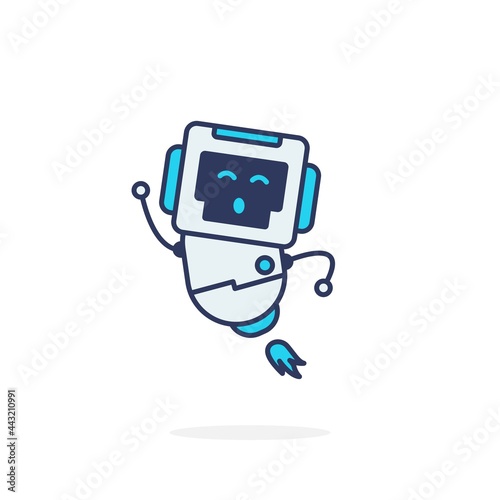 Happy mascot robot cute character