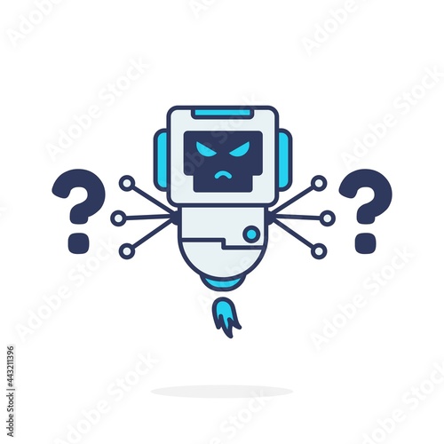 Very angry cute character simple pose mascot logo illustration