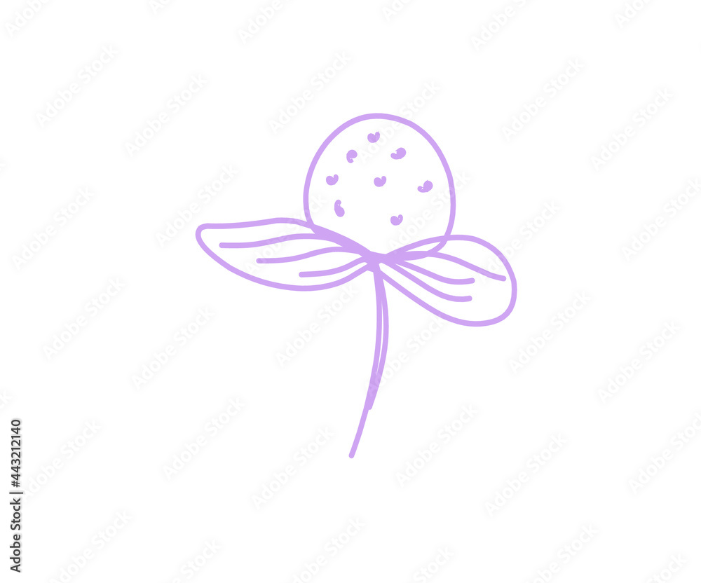 graphic flower on a white background. a simple illustration of a nerd. a simple pink flower in a flat style. wedding flower for invitation
