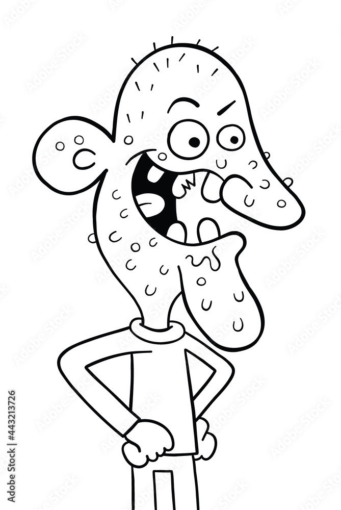 Obraz premium Cartoon ugly man, vector illustration