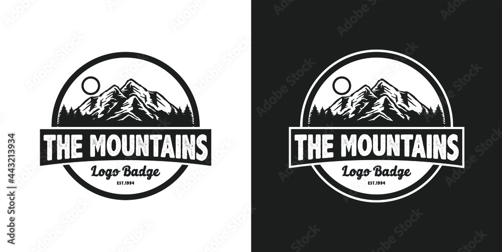 Logo badge sticker hat shirt design outdoor adventure silhouette tatto 1