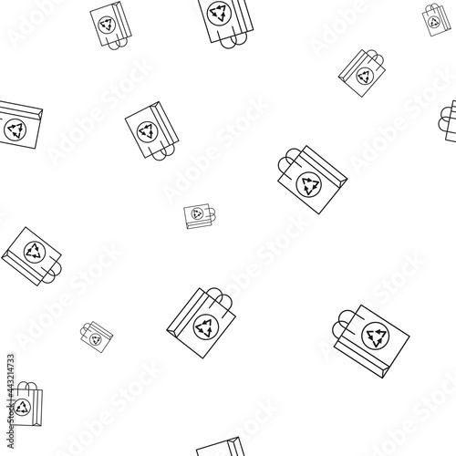 Eco friendly paper bag seamless pattern isolated
