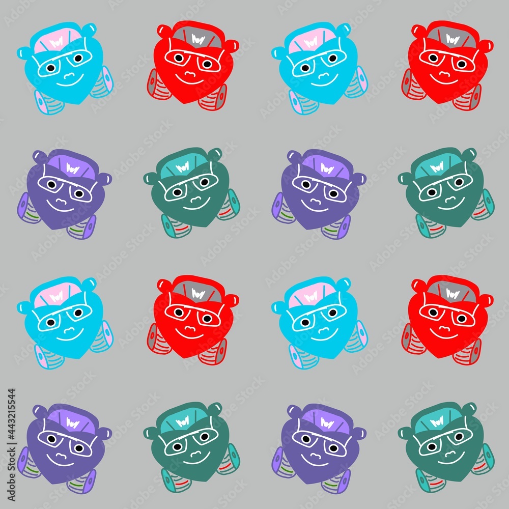 set of funny cartoon faces