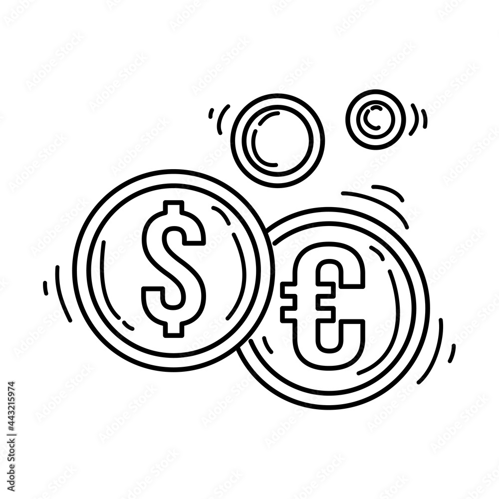 E-commerce currency icon. hand drawn icon set, outline black, doodle icon, vector icon E-commerce currency icon. hand drawn icon set, outline black, doodle icon, vector icon