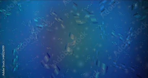 Wallpaper Mural 4K looping dark blue animated video in celebration style. Colorful fashion clip with gradient stars, snowflakes. Ads for gift presentations. 4096 x 2160, 30 fps. Torontodigital.ca