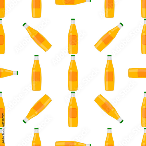 Illustration on theme seamless beer glass bottles with lid for brewery