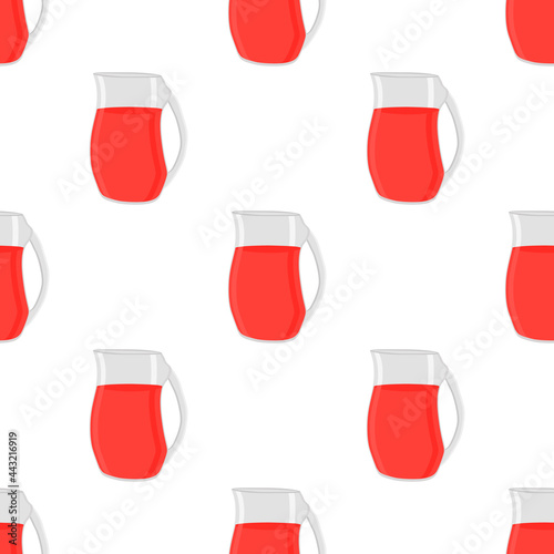 Illustration on theme big colored lemonade in glass jug