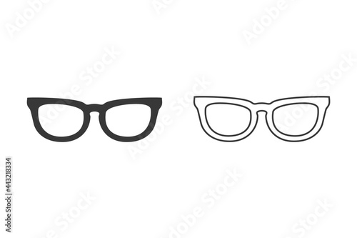Vector illustration with glasses icon set