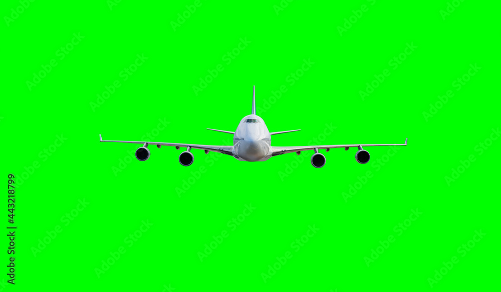 Airplane isolate on green screen background Airplane isolate on green screen background