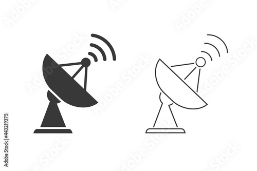 Satellite vector icon set, wireless satellite icon sign