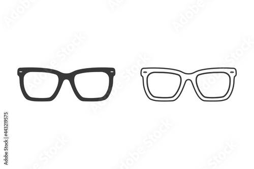 Glasses icon set vector. Stylish Eyeglasses