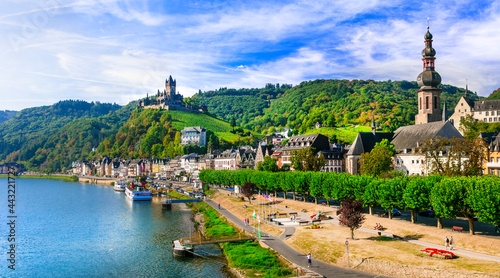 Travel in Germany - river cruises in Moselle river, medieval Cochem town popular tourist destination