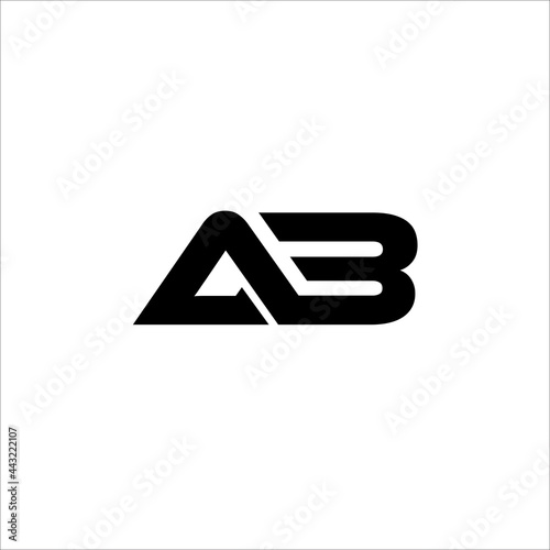 vector illustration of abstract geometric logo template AB initial design.