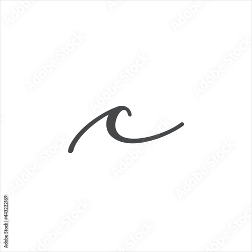 C letter script wave element logo designs.