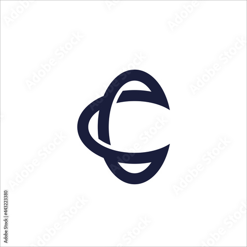 letter CC ellipse logo vector.