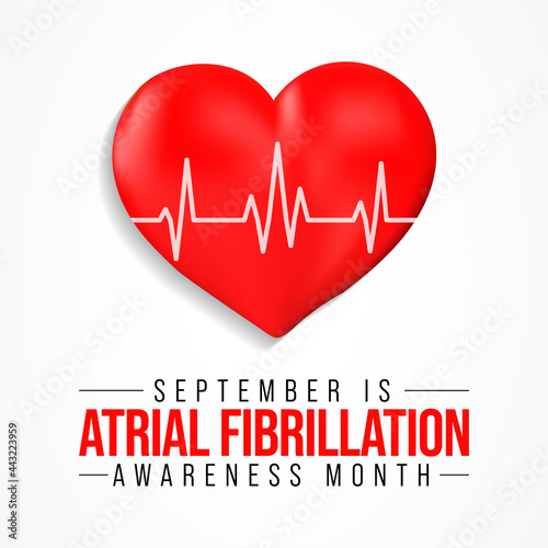 National Atrial Fibrillation (AFIB) Awareness Month is observed every year in September, it is a heart condition that causes an irregular and often abnormally fast heart rate. Vector illustration
