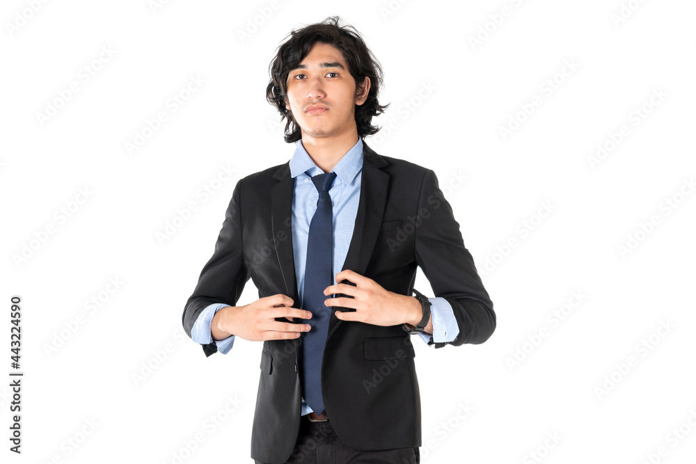 Portrait of handsome businessman smiling isolated on white background Portrait of handsome businessman smiling isolated on white background