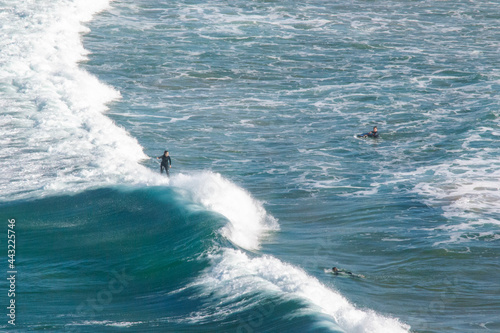 Photography surfing the waves