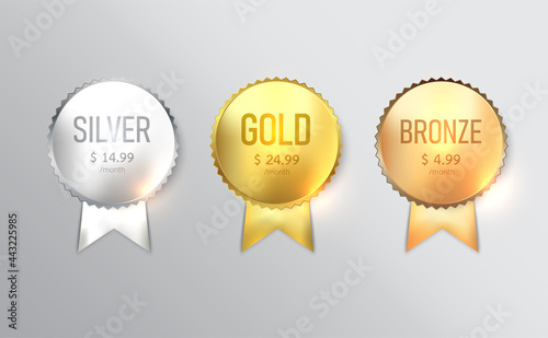 Label design, badge set with gold