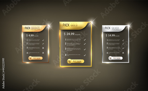 Button web price table pack 10