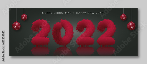 Merry Christmas and Happy new year 2022 | website or ads banner template