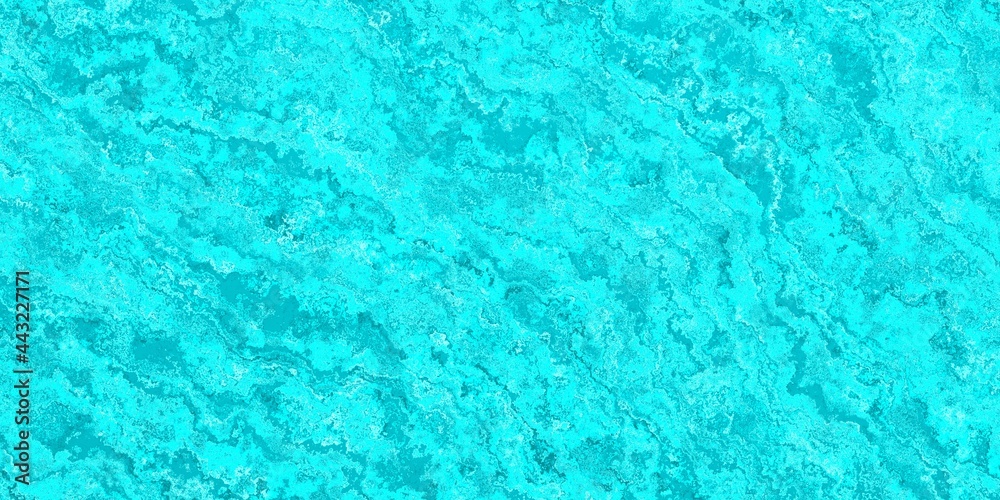 Abstract background in turquoise colors with marble noisy texture and wavy pattern