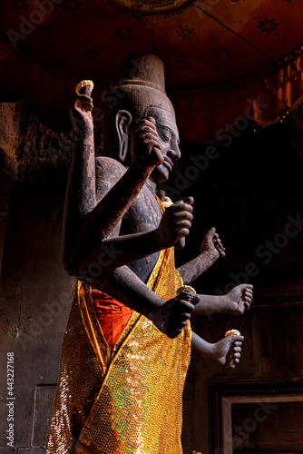 Ancient God Vishnu statue at Angkor Wat, Siem Reap, Cambodia.