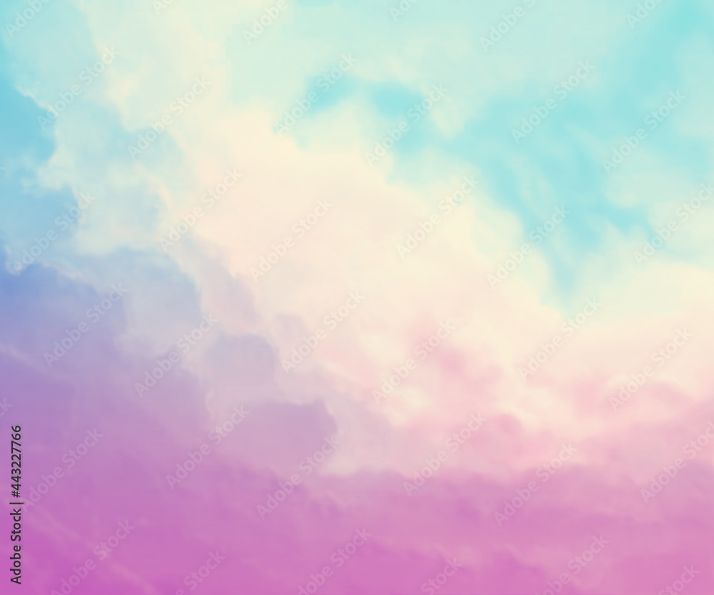 painted gradient clouds in blue white and magenta