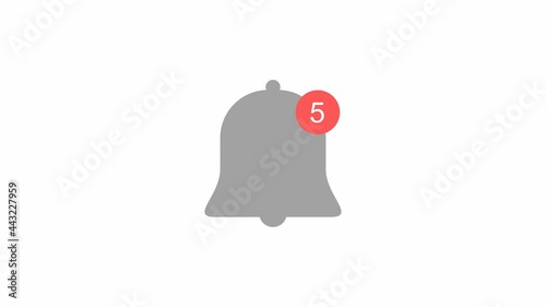 Animated turn on notification with growing up new message conceptual 2d video clip.