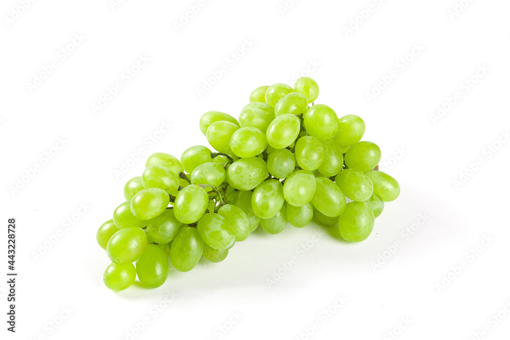 fresh ripe green grape isolated on white background. fresh ripe green grape isolated on white background.