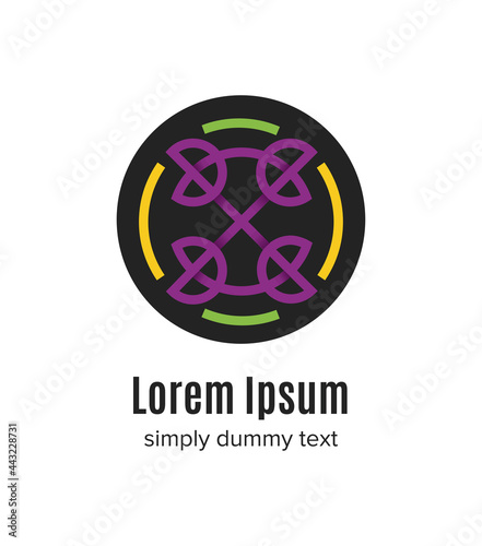 Abstract logo. Circle with a pattern. Vector