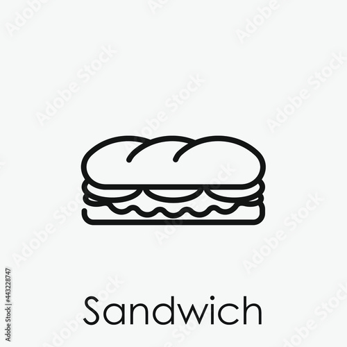 Sandwich vector icon. Editable stroke. Symbol in Line Art Style for Design, Presentation, Website or Apps Elements, Logo. Pixel vector graphics - Vector