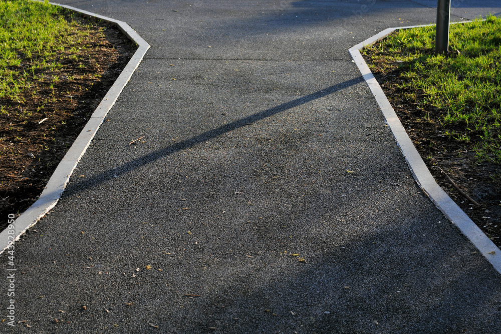 Obraz premium Lawn with grass and paved path