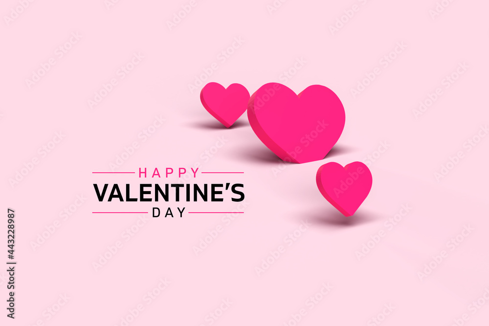 beautiful valentines day 3d heart background