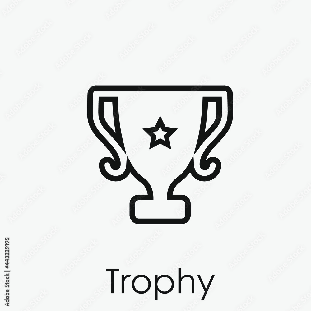 Trophy vector icon. Editable stroke. Symbol in Line Art Style for Design, Presentation, Website or Apps Elements, Logo. Pixel vector graphics - Vector Trophy vector icon. Editable stroke. Symbol in Line Art Style for Design, Presentation, Website or Apps Elements, Logo. Pixel vector graphics - Vector