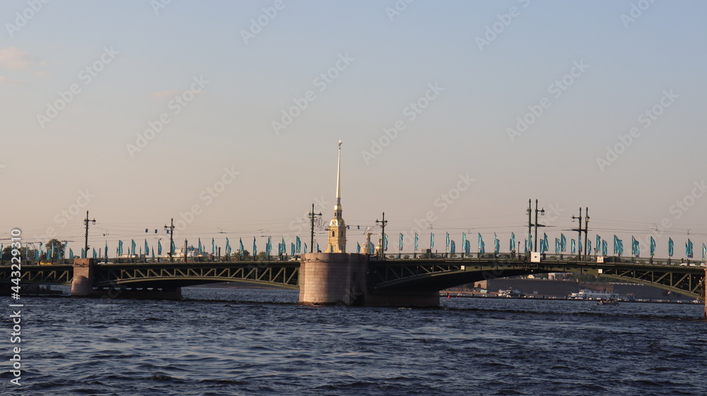 city bridge with symbols in Russia