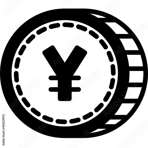 yen solid line icon