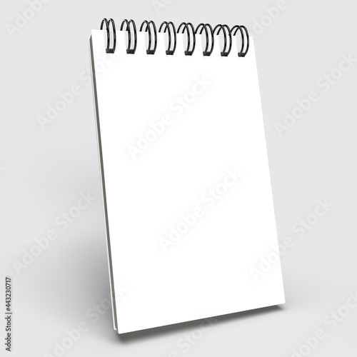 Wire-bound notepad over white
